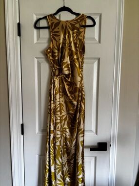 House of Harlow 1960 Lime green and Cream Floral Maxi Dress